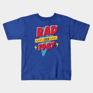 Rad Since 1987 // Retro Memphis Style 90s Nostalgia Kids T-Shirt